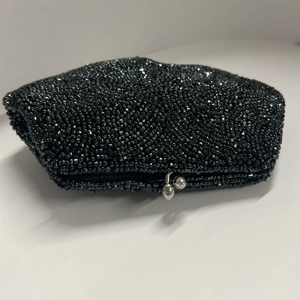 Microbeaded Charcoal Gray Kisslock Wallet - Made in Belgium